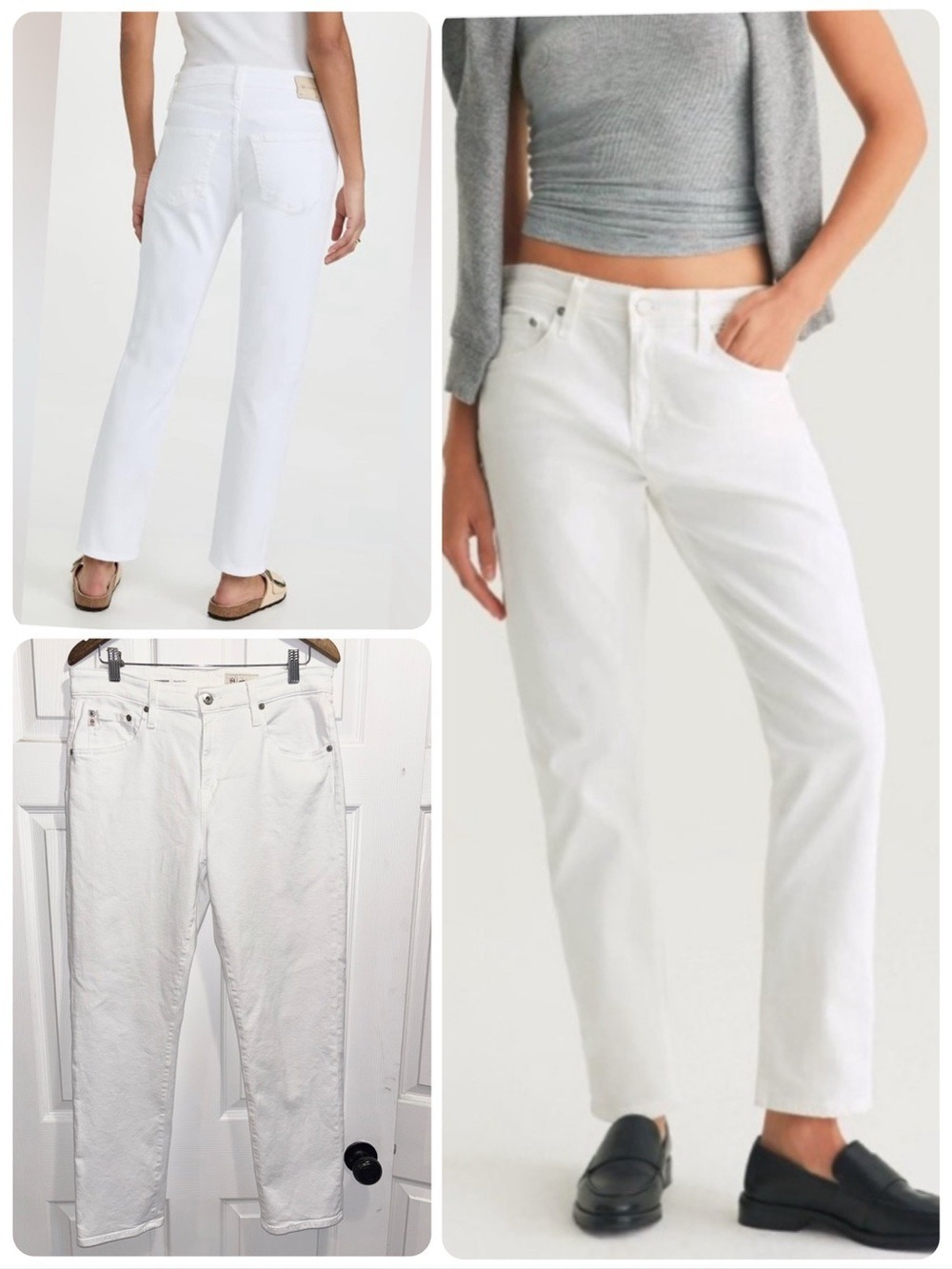 AG ADRIANO GOLDSCHMIED Ex-Boyfriend Slouchy Slim Denim Jeans White Size 30